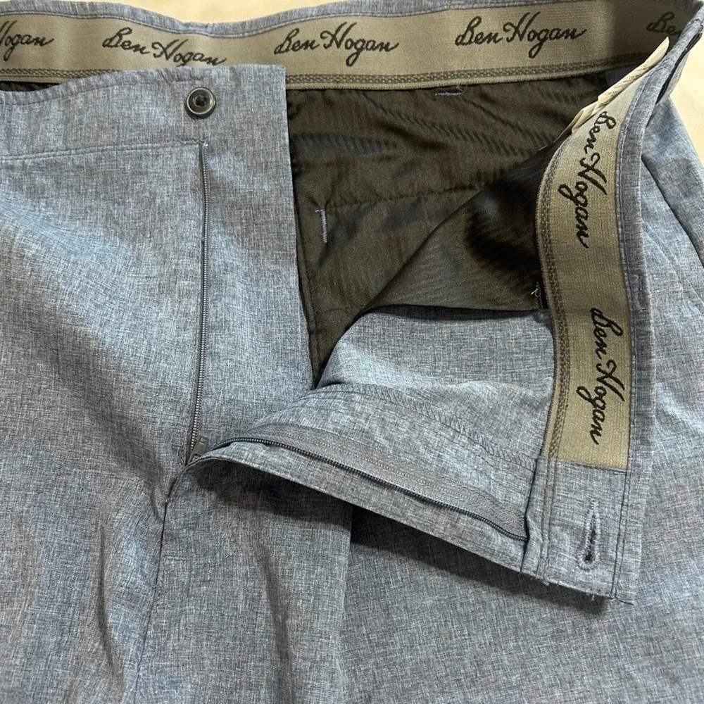 Ben Hogan Mens Performance Golf Shorts Blue Heather Stretch Size‎ 44 Flat Front